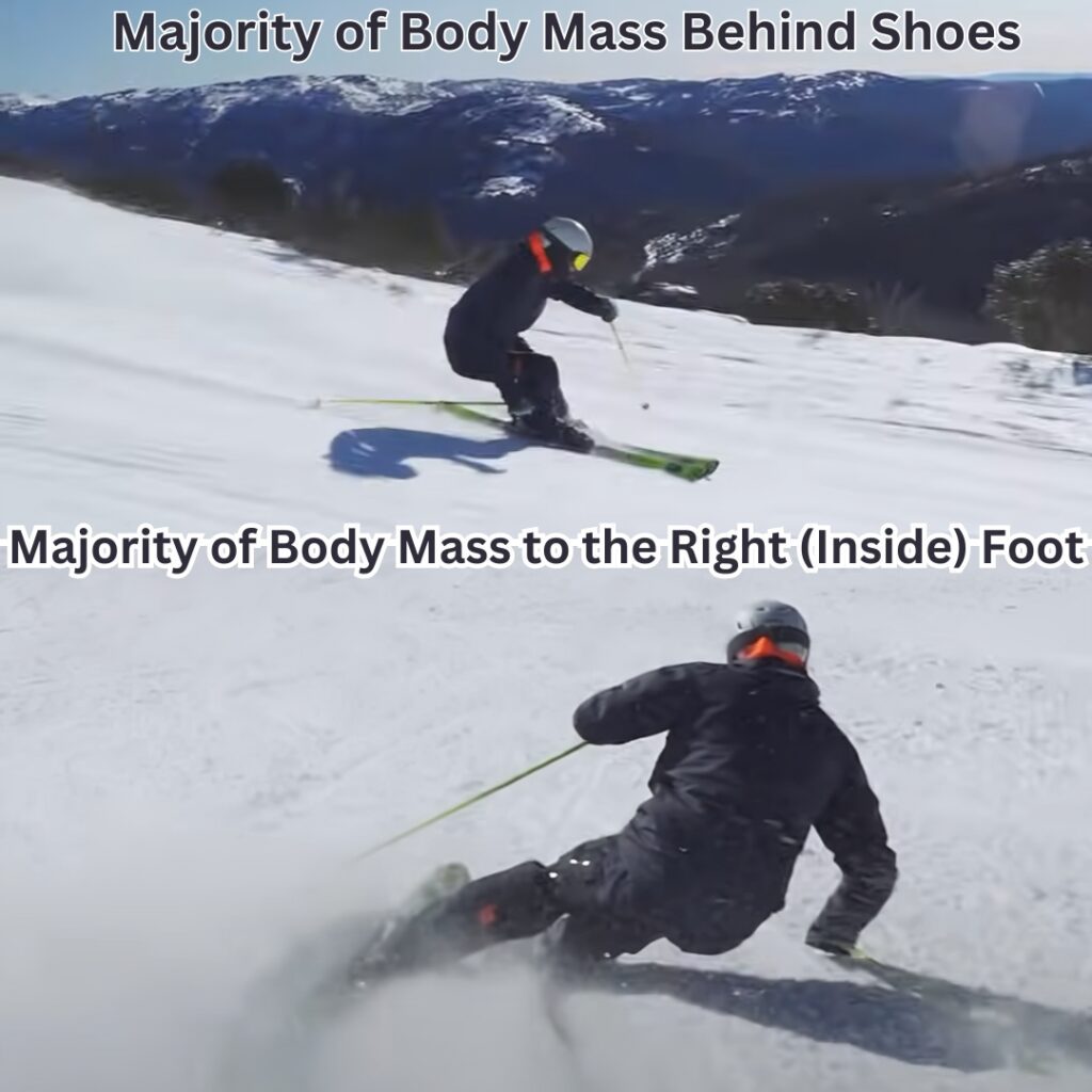 Body weight distribution during carving skiing